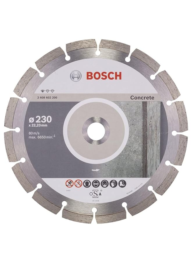 بوش معيار لقرص قطع الماس الخرساني للمطاحن ذات الزوايا الصغيرة القطع المؤهلة للخرسانة قطعة واحدة بقطر 230 مم - Image 1