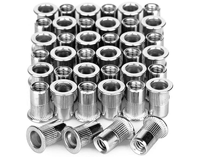 TheMujtaba Rivet Nut Zinc Plated Flat Head Metric Threaded Rivetnut, Insert Nut, insert Rivet Nut (Pack of 100) (M12) - Image 1