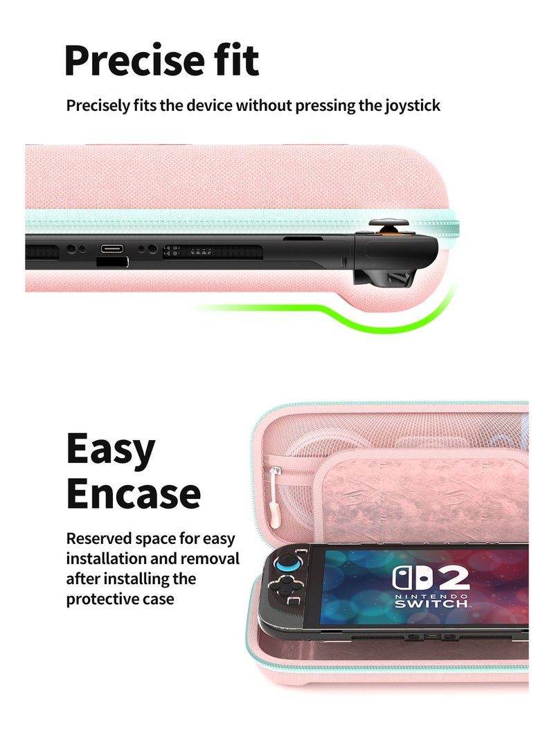 بيكسنست حقيبة حمل صلبة من لجهاز Nintendo Switch 2، حقيبة سفر محمولة واقية صلبة من النايلون المتين، سعة كبيرة، ملحق لجهاز Switch 2 - Image 5