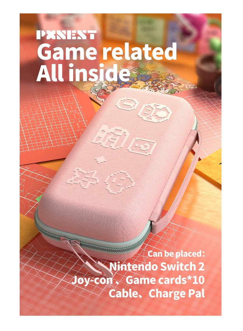 بيكسنست حقيبة حمل صلبة من لجهاز Nintendo Switch 2، حقيبة سفر محمولة واقية صلبة من النايلون المتين، سعة كبيرة، ملحق لجهاز Switch 2 - Image 1