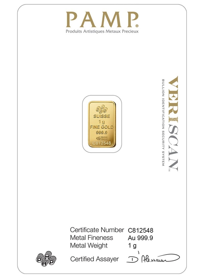 بامب سبيكة ذهب نقي سويس بامب كوين فورتونا عيار 24 قيراط (999.9) بوزن 1 جم - Image 2