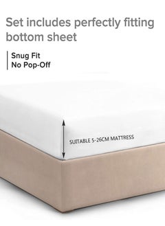 Hotel Linen King Fitted Sheet, 100% Cotton 250Tc Sateen 1cm Stripe, Size: 200x200+30cm, White Color - pzsku/ZAEC2FE0261A28B5186EEZ/45/_/1733896106/3bf13628-5097-453c-a563-12b2626d1002