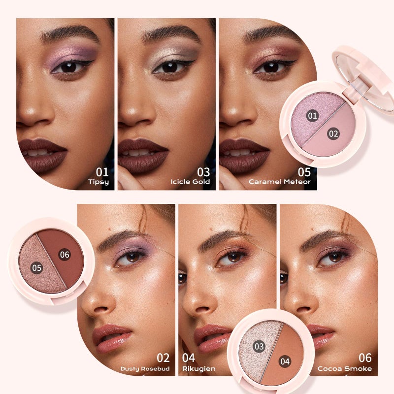 Color Nymph 6 Colors Eyeshadow Makeup Palette | 6-IN-1 Multi-Colored Shimmer & Matte Long-Lasting Travel Size Eye Shadow Make up Kit, Stacked Makeup Design Includes Eyeshadow Brush and Mirror - Image 3
