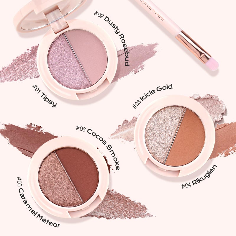 Color Nymph 6 Colors Eyeshadow Makeup Palette | 6-IN-1 Multi-Colored Shimmer & Matte Long-Lasting Travel Size Eye Shadow Make up Kit, Stacked Makeup Design Includes Eyeshadow Brush and Mirror - Image 2