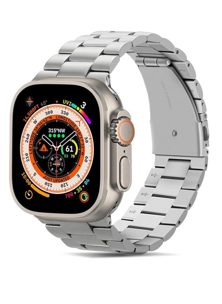 adhomax Band Metal Replacement Strap Compatible with ultra iWatch 42mm 44mm 45mm, Stainless Steel Metal Replacement Strap for ultra iWatch Series SE 1 to Series 10  - Image 1