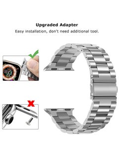 adhomax Band Metal Replacement Strap Compatible with ultra iWatch 42mm 44mm 45mm, Stainless Steel Metal Replacement Strap for ultra iWatch Series SE 1 to Series 10  - Image 3