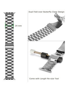 adhomax Band Metal Replacement Strap Compatible with ultra iWatch 42mm 44mm 45mm, Stainless Steel Metal Replacement Strap for ultra iWatch Series SE 1 to Series 10  - Image 4