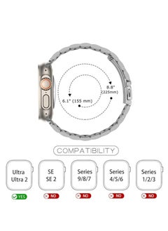 adhomax Band Metal Replacement Strap Compatible with ultra iWatch 42mm 44mm 45mm, Stainless Steel Metal Replacement Strap for ultra iWatch Series SE 1 to Series 10  - Image 5