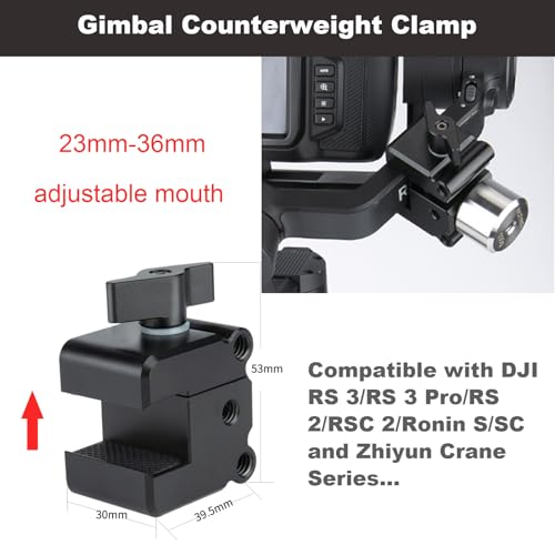 NICEYRIG Gimbal Counterweight Clamp Kit with 3.5 OZ 1 Unit Counter Weight for DJI RS 4 3 Pro, RS2, RSC2, Ronin S SC, Zhiyun Weebill Lab/Crane Series - 324 - Image 2