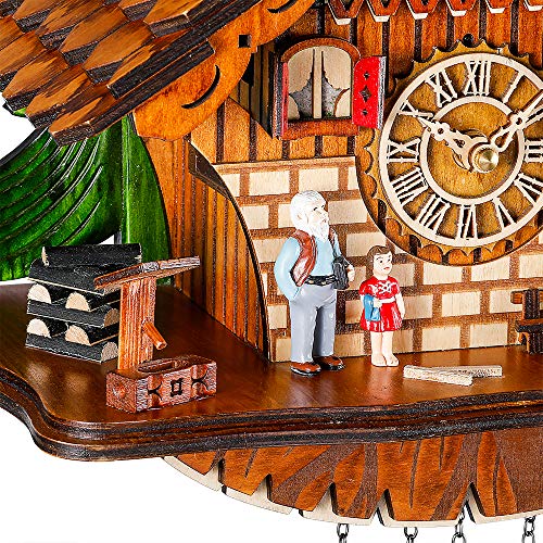Kintrot Cuckoo Clock Traditional Chalet Black Forest House Clock Handcrafted Wooden Wall Pendulum Quartz Clock - Image 5