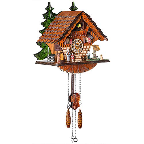 Kintrot Cuckoo Clock Traditional Chalet Black Forest House Clock Handcrafted Wooden Wall Pendulum Quartz Clock - Image 2