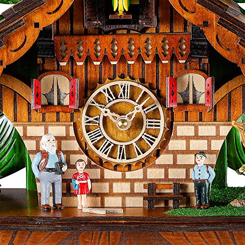 Kintrot Cuckoo Clock Traditional Chalet Black Forest House Clock Handcrafted Wooden Wall Pendulum Quartz Clock - Image 4