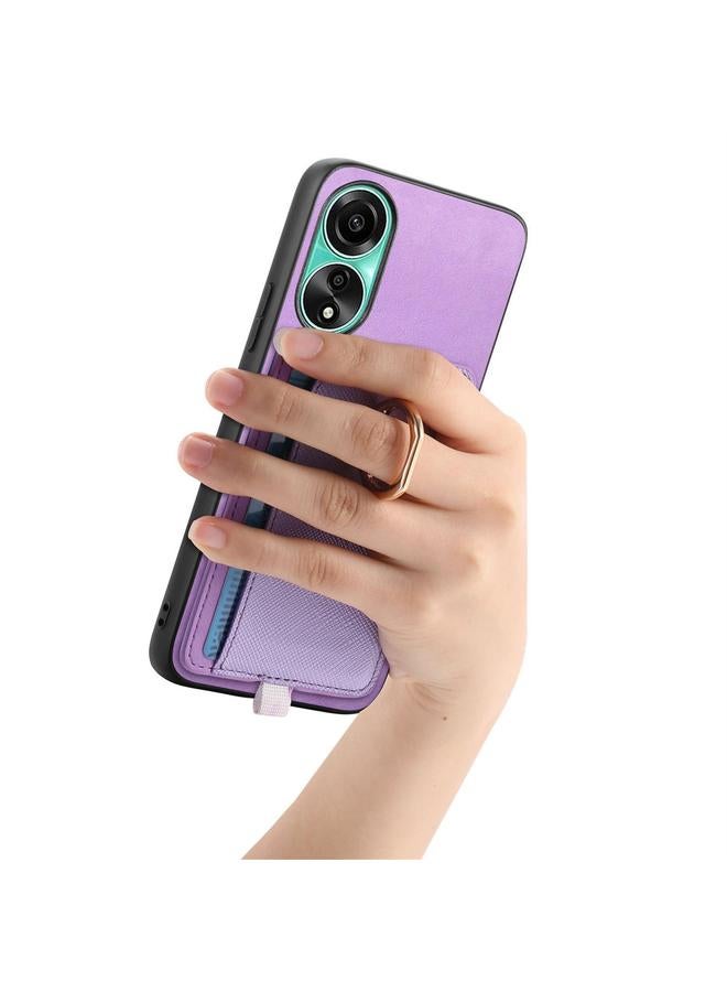 S-TOP Case For OPPO A78 4G Retro Cross Leather Ring Side Insert Card Bag MagSafe Phone Case - Image 5