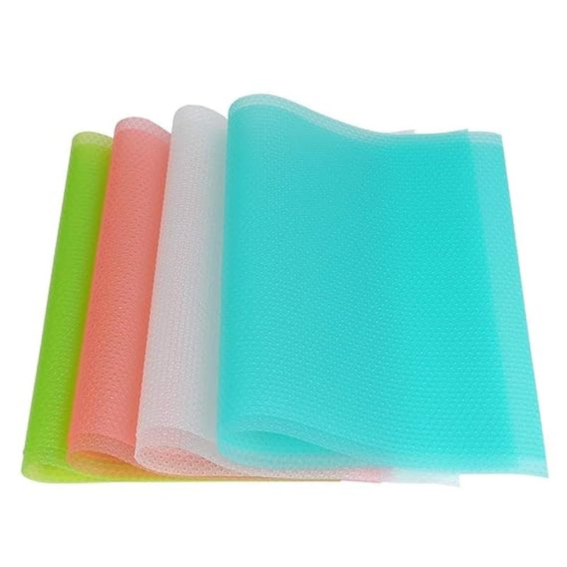 NAIDEV Refrigerator Liners Mats Washable Refrigerator Mats Liner Waterproof Oilproof Fridge Liners for Shelves Cover Pads for Freezer Glass Shelf Cupboard Cabinet Drawer PACK OF 4 BLUE - Image 1