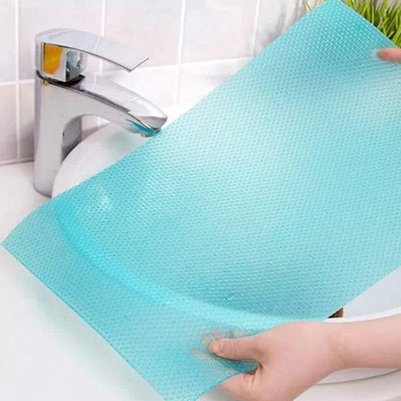 NAIDEV Refrigerator Liners Mats Washable Refrigerator Mats Liner Waterproof Oilproof Fridge Liners for Shelves Cover Pads for Freezer Glass Shelf Cupboard Cabinet Drawer PACK OF 4 BLUE - Image 2