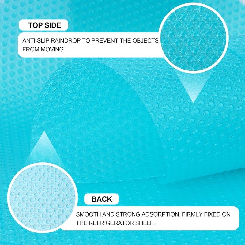 NAIDEV Refrigerator Liners Mats Washable Refrigerator Mats Liner Waterproof Oilproof Fridge Liners for Shelves Cover Pads for Freezer Glass Shelf Cupboard Cabinet Drawer PACK OF 4 BLUE - Image 5