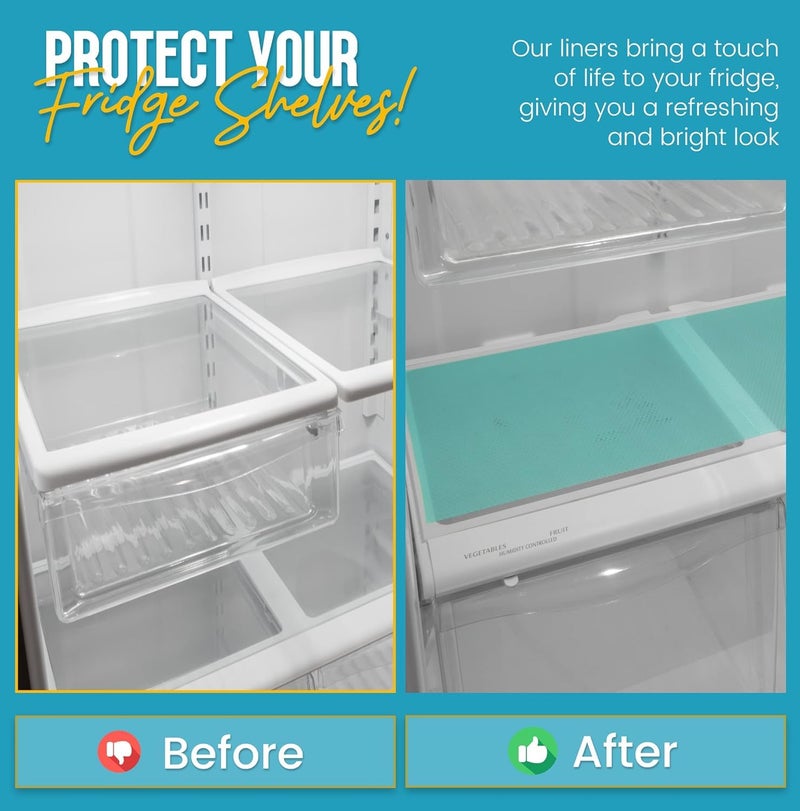 NAIDEV Refrigerator Liners Mats Washable Refrigerator Mats Liner Waterproof Oilproof Fridge Liners for Shelves Cover Pads for Freezer Glass Shelf Cupboard Cabinet Drawer PACK OF 4 BLUE - Image 4