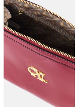 CXL by Christian Lacroix Women Brand Logo Large Cosmetic Pouch, Maroon  - Image 3