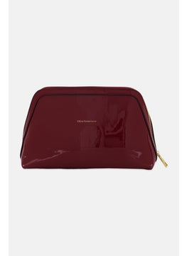 CXL by Christian Lacroix Women Brand Logo Large Cosmetic Pouch, Maroon  - Image 2