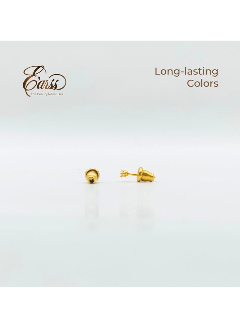 Earss 2 mm Cubic Zirconia Round | Stainless Steel | 18K Gold Plated - Image 5