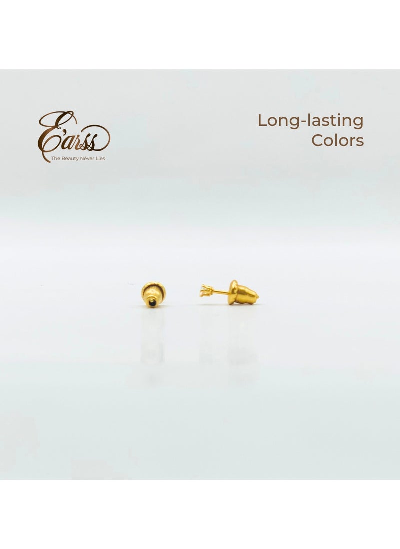 Earss 2 mm Cubic Zirconia Round | Stainless Steel | 18K Gold Plated  - Image 4
