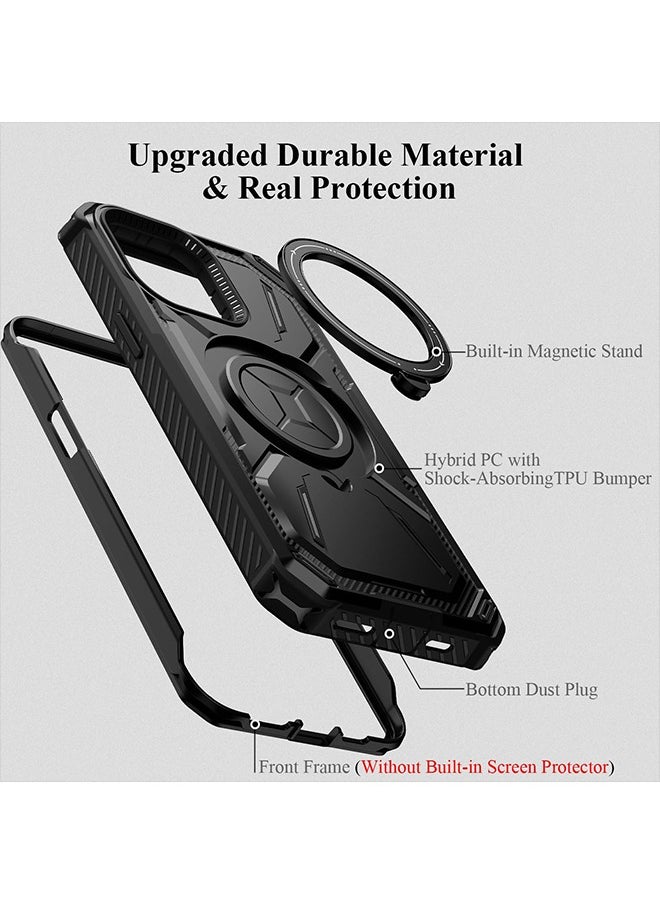 iPhone 15 Pro Max MagSafe Case Cover Protector Protection with Magnetic Wireless Charging Back Invisible Ring Stand Phone Holder Kickstand Cell Anti-scratch Comfortable Shockproof Accessory