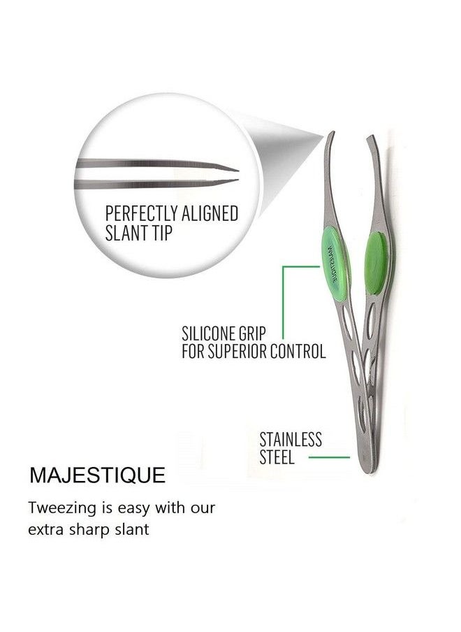 MAJESTIQUE Eyelash Curler With Eyebrow Pluker Tweezers Fit All Eye Shape Curved Lash Curler Natural And Long Lasting Eyelash Curler For Women 2Pcs  - Image 4