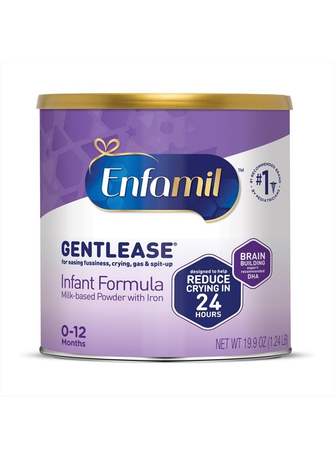 Enfamil Gentlease Baby Formula, Clinically Proven to Reduce Fussiness, Crying, Gas & Spit-up in 24 hours, Brain-Building Omega-3 DHA & Choline, Baby Milk, 19.9 Oz Powder Can​ - Image 1