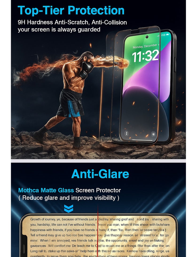 Amigo Anti-Break Screen Protector for iPhone 13 – iPhone 13 Pro – iPhone 14 – High-Quality Tempered Glass Providing Effective Protection Against Daily Scratches and Impacts with Crystal-Clear Clarity and Full Screen Coverage - Image 4