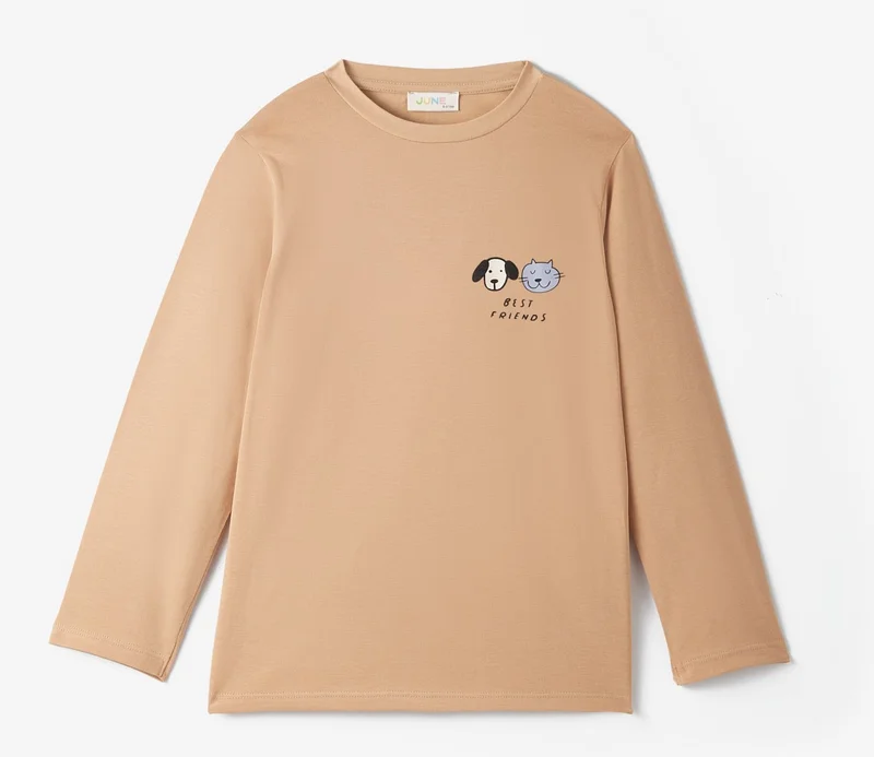 جون Boy Long Sleeve 2-Pack Printed T-Shirt