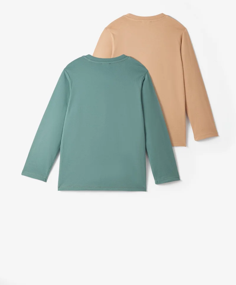 جون Boy Long Sleeve 2-Pack Printed T-Shirt