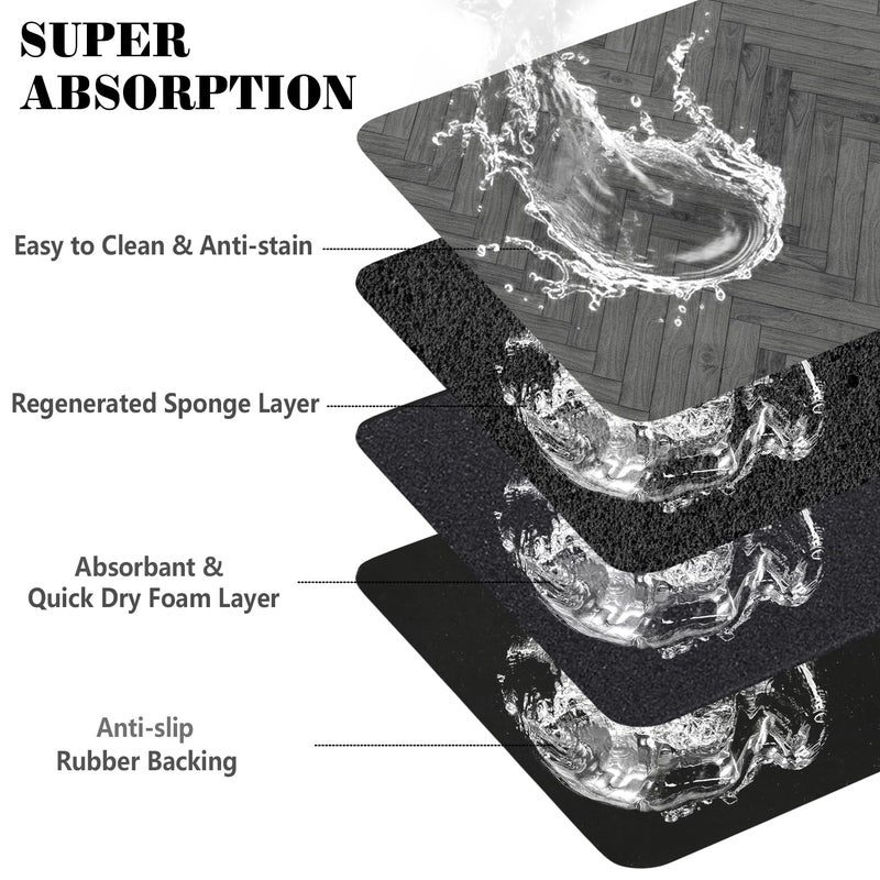 Ayiashiab Dog Food Mats for Floors Absorbent, Pet Cat Food Mat - Quick Dry Dog Bowl Mats for Food and Water, Eco-Friendly Boho Pet Supplies - Image 3