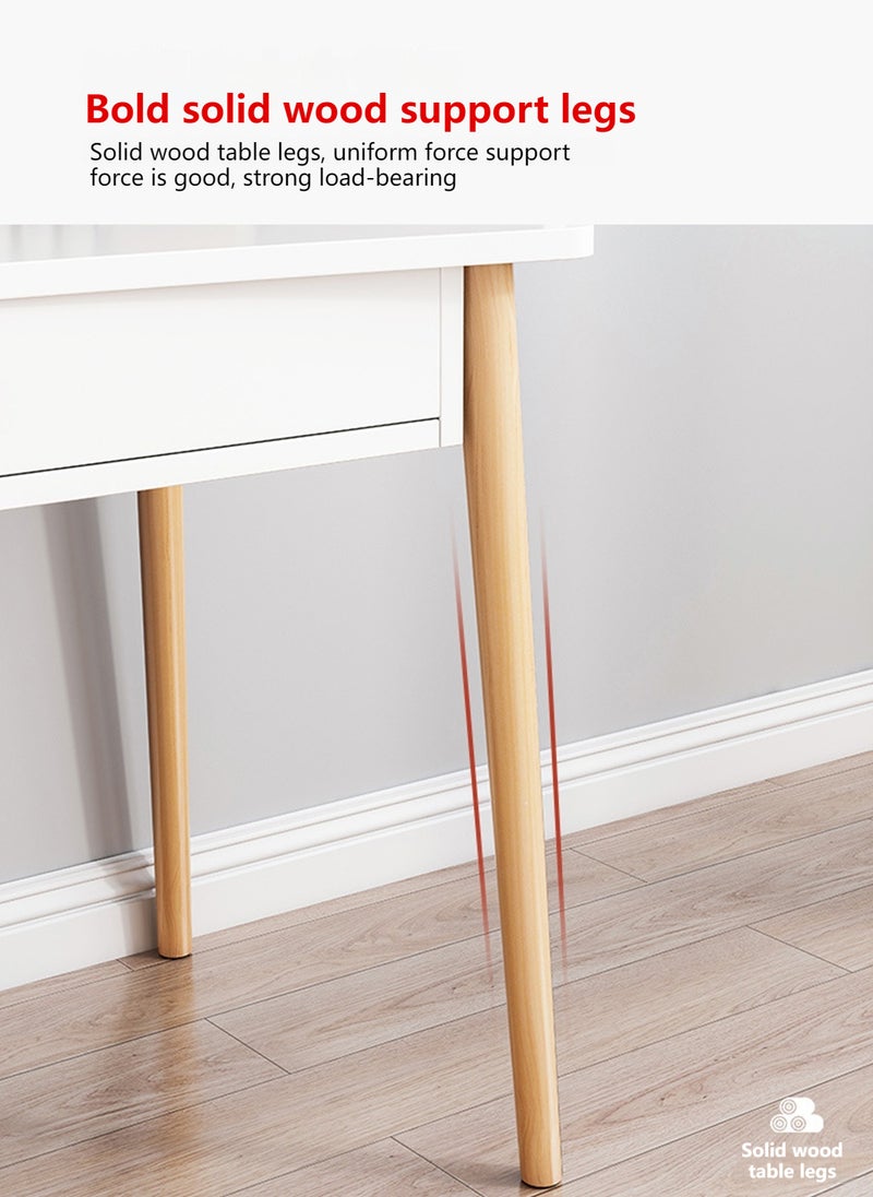 Sharpdo - Modern Minimalist Bedroom Dressing Table with LED Makeup Mirror, 7 Drawers for Storage and Partition Storage (Without Dressing Chair) - Image 1