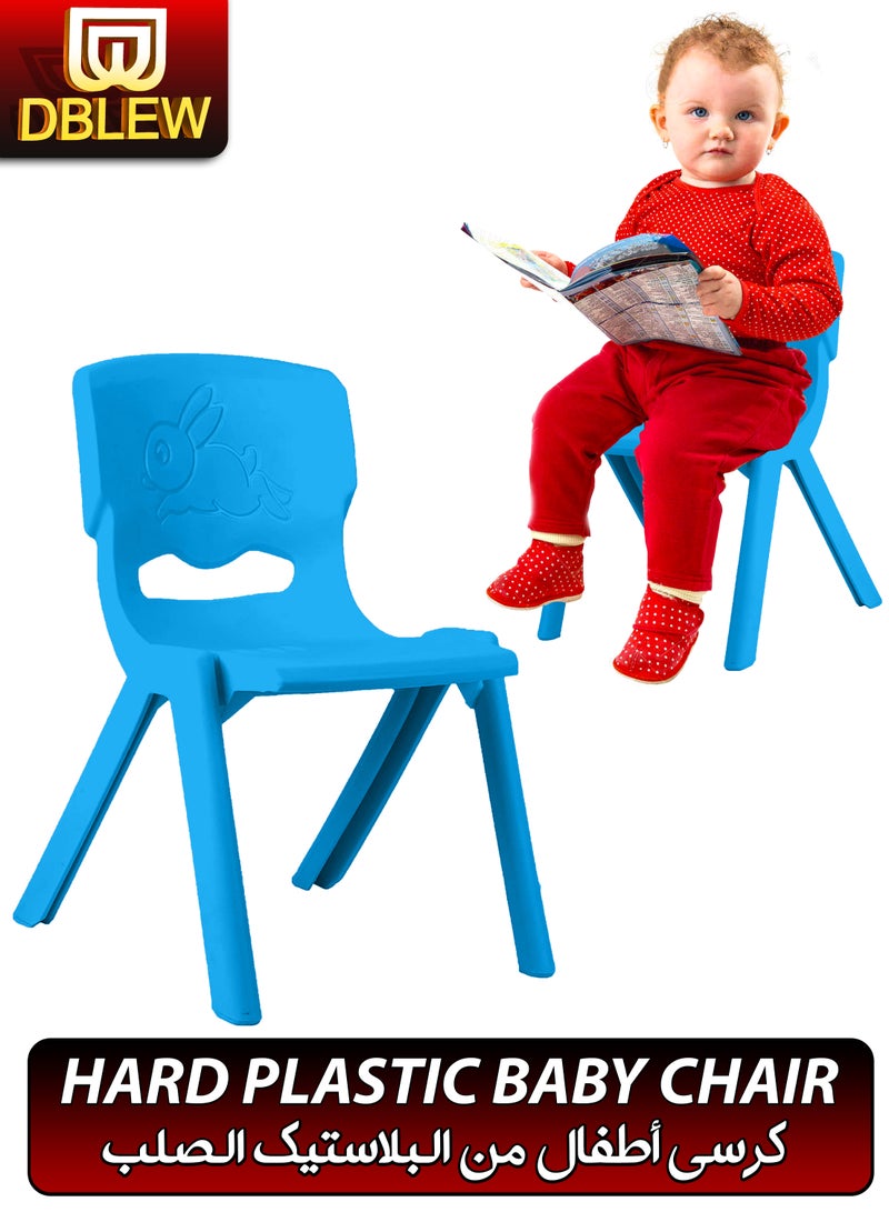DBLEW Kids Hard Plastic Stackable School Chairs Sturdy Toddler and Children Colorful Seating for Home Classroom School Activities Kindergarten Daycare Play Area and Outdoor Use Strong Durable Baby Lightweight Furniture Easy-to-Clean Design 32cm x 50cm x 36cm  - Image 1