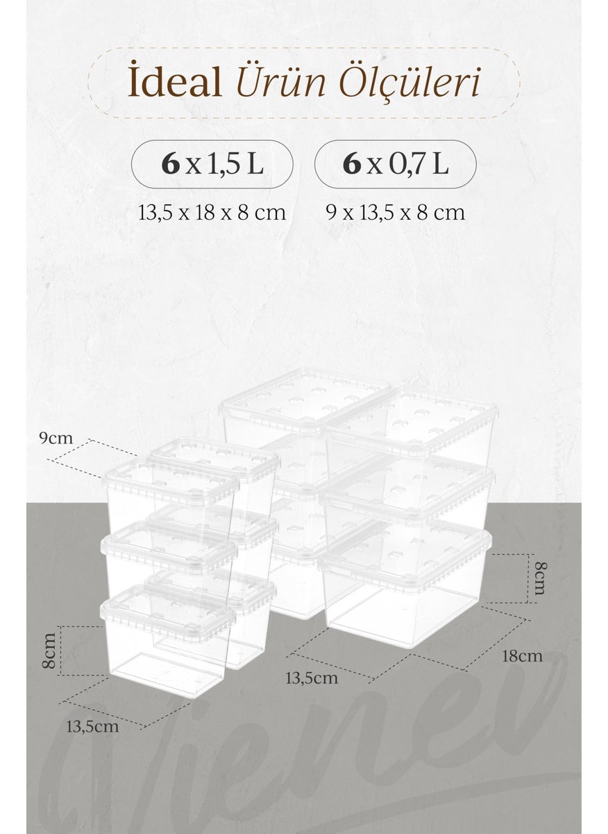 12LI 6x(1.5-0.7 Lt) Block Refrigerator and Deep Freezer Leakproof Storage Container Transparent - pzsku/ZAEC3ACF9FE721F19D668Z/45/_/1728060535/9124e343-e358-4778-9006-0e9fdd9d616d