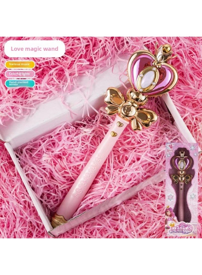 Children's Dream Light Rotating Fairy Wand Magic Wand Balala Magic Wand Toy Girl Princess Girl Gift-Color:Princess Moon Magic Wand Earrings Handbag  - Image 5