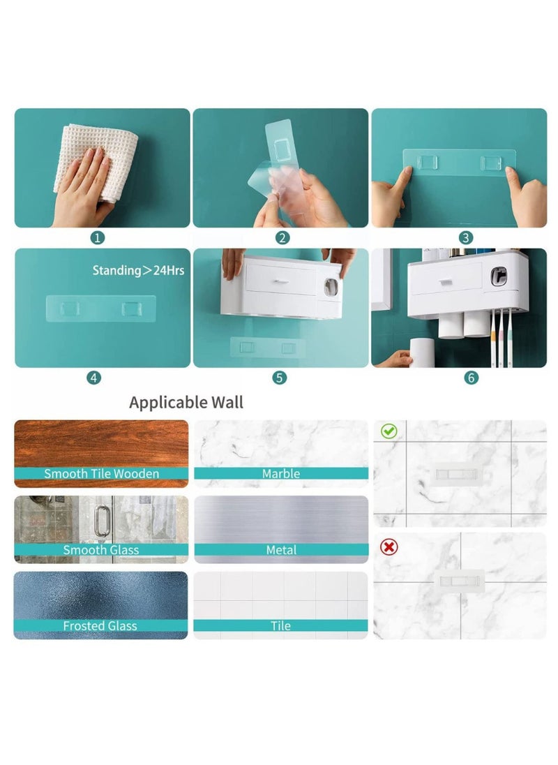 Bonita - Toothbrush Holder Wall Mounted Automatic Toothpaste Dispenser Squeezer With Holder for Bathroom-Shelf Magnetic Cups Toothbrush Toothpaste Holder Drawer Organizer Space Saver - Image 1