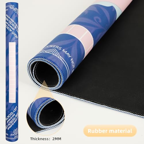Lavendex Mahjong Mat 324x324 Inch NonSlip Noise Reduction Gaming Mat Foldable Durable Surface for Poker Board Games Cards Tiles Dominoes 2mm Blue - Image 5