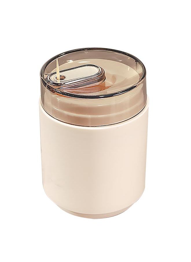 Thoraya Press Toothpick Box Automatic Eject Dispenser Plastic Storage Container for Home Restaurant Silver  - Image 1