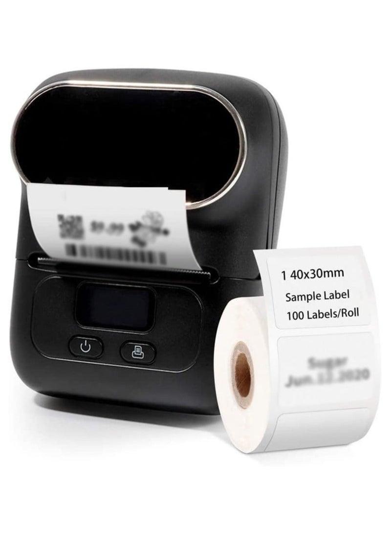 Label Makers, Portable Bluetooth Thermal Label Maker Printer for Barcode, Clothing, Jewelry, Retail, Mailing, Compatible with Android and iOS System, with 1 Pack 40 × 30mm Label (Black)  - Image 1
