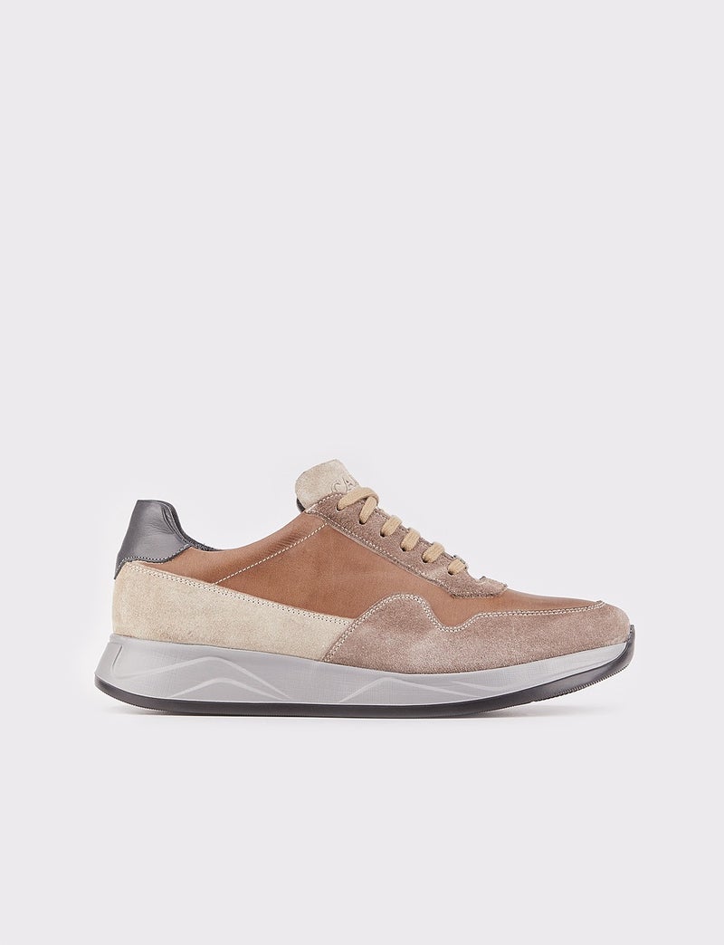 Cabani Special Design Amalfi Real Leather Light Sole Men's Sneaker Shoes 507M1520 Oliv  - Image 1