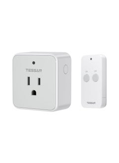 TESSAN Remote Control Outlet, TESSAN Wireless Remote Light Switch, On Off Switch Plug for Lights, Lamps, Fans, Household Appliances, 100ft RF Range, 15A/1875W(1 Remote + 1 Outlet)  - Image 1