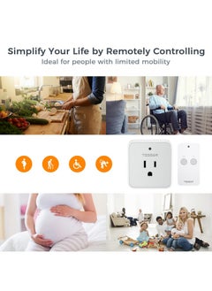 TESSAN Remote Control Outlet, TESSAN Wireless Remote Light Switch, On Off Switch Plug for Lights, Lamps, Fans, Household Appliances, 100ft RF Range, 15A/1875W(1 Remote + 1 Outlet)  - Image 5