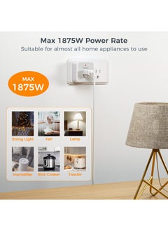 TESSAN Remote Control Outlet, TESSAN Wireless Remote Light Switch, On Off Switch Plug for Lights, Lamps, Fans, Household Appliances, 100ft RF Range, 15A/1875W(1 Remote + 1 Outlet)  - Image 4