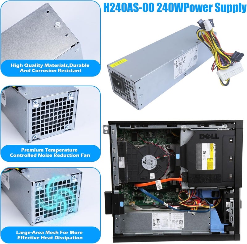S-Union 240W Power Supply for Dell Optiplex 390 790 960 990 3010 7010 9010, Only for Small Form Factor SFF H240ES-00 D240ES-00 AC240AS-00 AC240ES-00 DPS-240WB LB 240AS 00 H240AS-00 3WN11 - Image 5