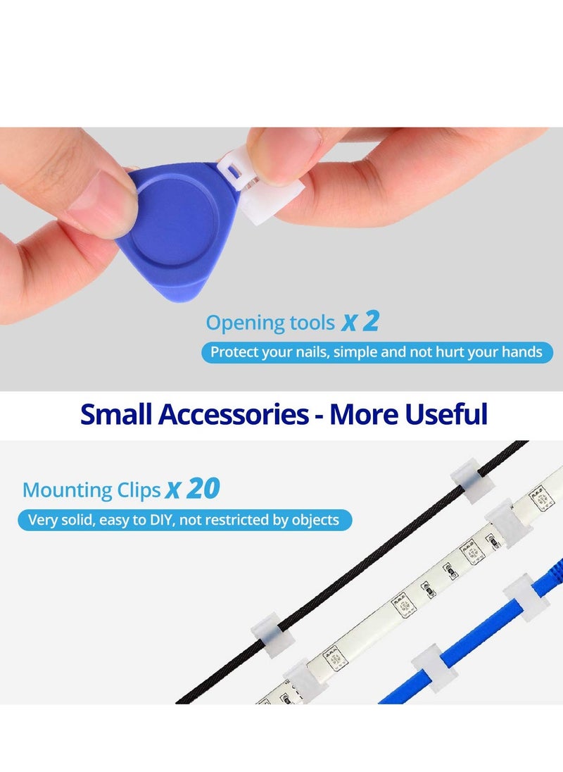 40 Packs 10mm Unwired 4 Pin LED Light Strips Connectors Kit 12 Gapless Connectors 6 Corner Connectors for Multicolor LED Strip