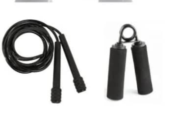 ANTINA Hand Grip Strengthener | Hand Power Gripper for Fitness Exerciser - Set of 1 with Skipping Rope (Black) - Image 1