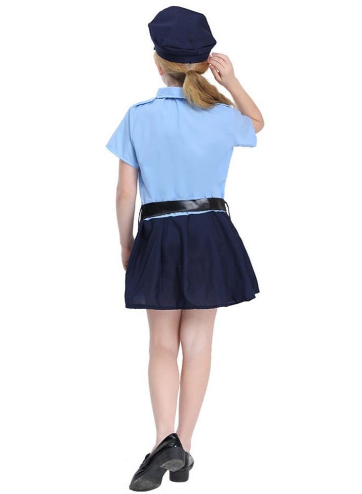 5 Piece Set Police Costume for Girls, Girl police uniform Cosplay Halloween Costume, Role Play Dress Up Toy Set - Image 5