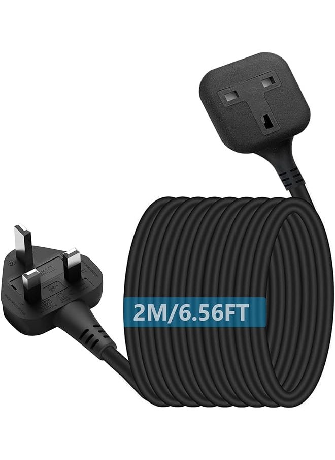 PROMASS promass Power Extension Cord, 2M, 13A, 3250W, Black, UK 3 Pin Plug to Female Socket, Suitable for Office, Garden, Compatible with Monitors, Laptops, Printers, Coffee Machines  - Image 1