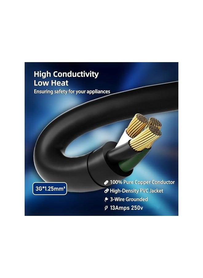 PROMASS promass Power Extension Cord, 2M, 13A, 3250W, Black, UK 3 Pin Plug to Female Socket, Suitable for Office, Garden, Compatible with Monitors, Laptops, Printers, Coffee Machines  - Image 2
